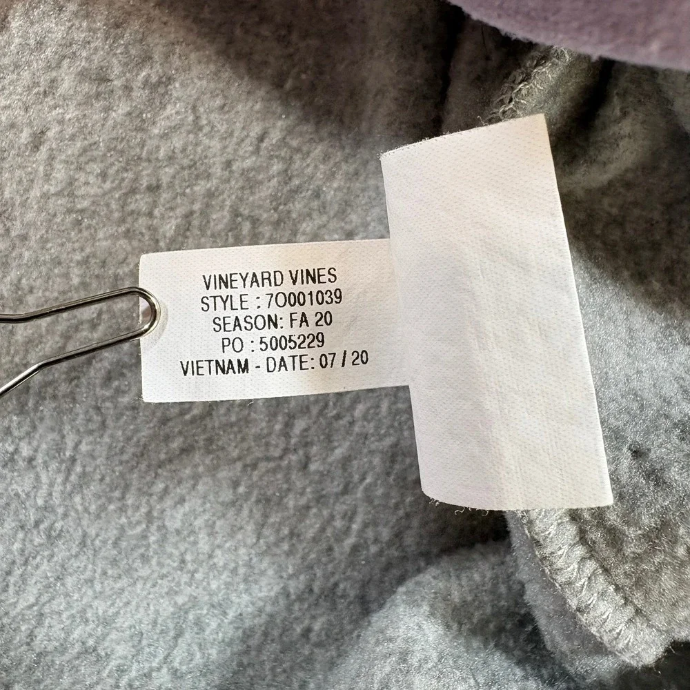 Vineyard Vines Sweater Fleece Vest Girls S 7-8 Gray Purple Full Zip 7O001039